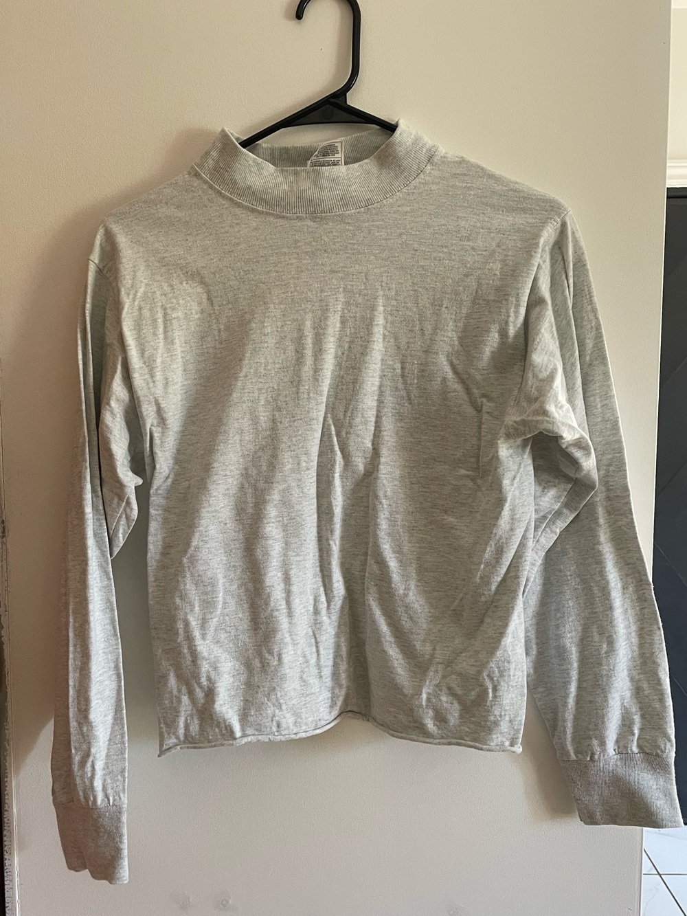 Fruit of the Loom Light Gray Turtleneck Sweater unisex